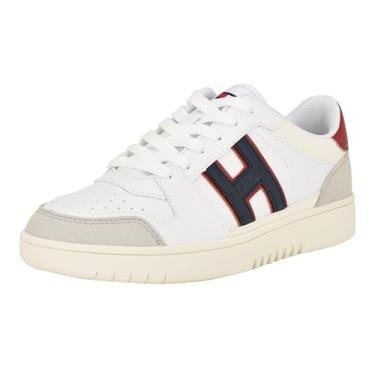 Imagem de Tommy Hilfiger Tênis feminino Amie, Branco/azul marinho/vermelho multi, 36