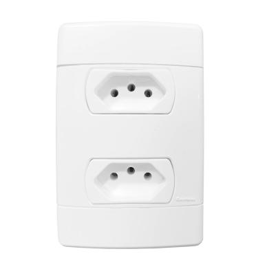 Imagem de Cj Tomada Dupla Separado 10A 4X2-Enerbras Neo Sottile Branco