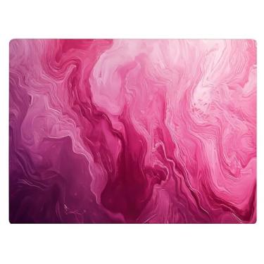 Imagem de Tábua de corte de vidro de cozinha de mármore rosa branco presente decorativo oceano pedra de granito marmorizado presente para sua mãe esposa (rosa 3)