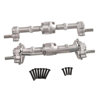 Imagem de MERIGLARE Eixos de portal dianteiro e traseiro com parafusos Atualizações de peças Acessório peças de reposição RC Eixo de carro para 1/12 Escala RC Hobby Car, Prata