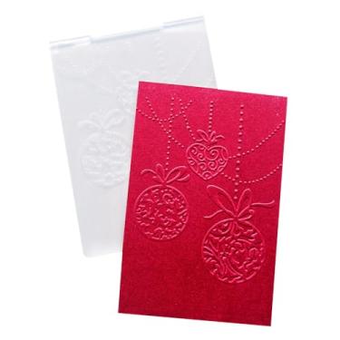 Imagem de DIYology Pastas decorativas de Natal em relevo para fazer cartões, X'Mas Deco Hanger Embossing Folder Template para artesanato em papel DIY, scrapbook, decoração de argila de polímero