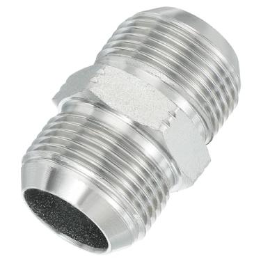Imagem de PATIKIL Conectores de mamilo redutores hexagonais adaptador de tubo macho 1 5/40.6 cm alargador 37° JIC x 1 5/40.6 cm BSPT adaptador reto macho, adaptador de bico redutor de encaixe de tubulação