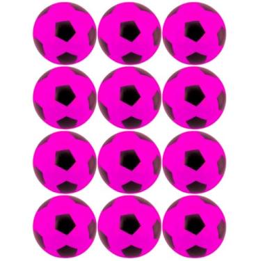 Imagem de 12x Bola De Futebol Vinil Pingo Dente De Leite 22Cm Infantil (Rosa)