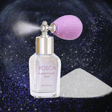 Imagem de Yosca Spray corporal com glitter, pó solto de 30 ml, spray iridescente para cabelo, brilho branco, iluminador, maquiagem, carnaval, festival, concerto, festa, rave, acessórios para roupas, cabelo