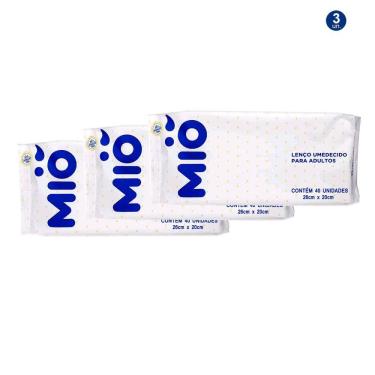 Imagem de Kit 3 UN Lenço Umedecido para Adultos Mió com 40 Unidades