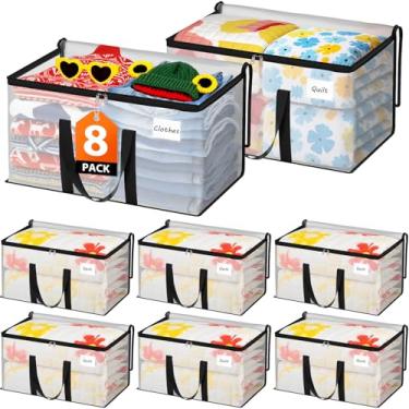 Imagem de Fab totes Bolsas de transporte extra pesadas, bolsas de armazenamento grandes com alça reforçada e zíperes duplos, bolsas de suprimentos de mudança para armazenamento embalagem de dormitório, itens