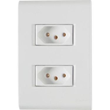 Imagem de Conjunto Liz Branco 4x2 com 2 Tomadas 2P+T de 20 Ampères e 250 Volts -