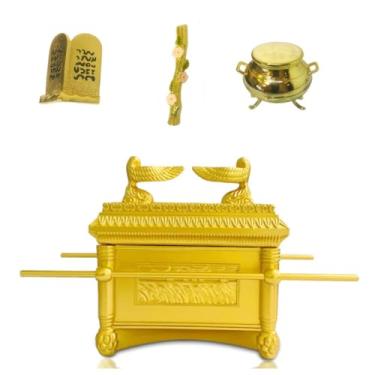 Imagem de Will Art Museum Réplica do modelo histórico da Arca da Aliança com vara de Aaron/Maná/Dez Mandamentos