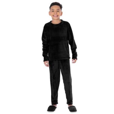 Imagem de Conjunto De Dormir De Frio Victory Soft Infantil Liso Menino, 6, Preto