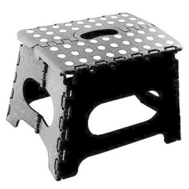 Imagem de Banco Cadeira Banqueta Infantil Dobravel Banquinho Preto