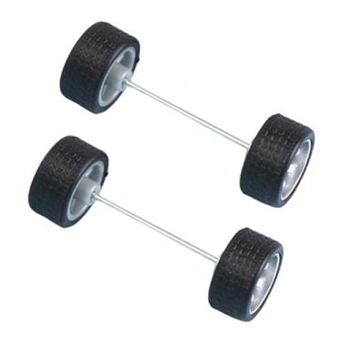 Imagem de menolana 2 peças de rodas em escala 1/64 com eixos de haste redonda, aros de liga leve, peças de reposição, simulação de modelo de carro, pneus para caminhão, Prata