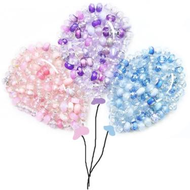 Imagem de Exway Contas espaçadoras europeias de grandes orifícios, 150 peças de varinhas de fadas com furo grande, contas de jardim para decoração de estacas, contas de murano, contas de cristal para bricolage