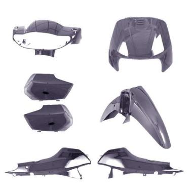 Imagem de Kit Carenagem 5 Peças Cromo Forte Moto Honda Biz 100 1998 1999 2000 20