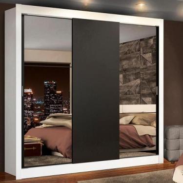 Imagem de Guarda-roupa Casal Lyon Plus 3 Portas Correr Espelhos - MADESA