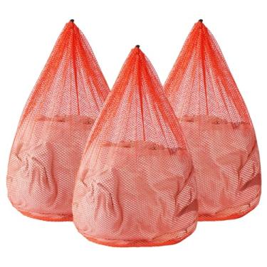 Imagem de 3 peças sacos de lavanderia de malha para máquina de lavar sacos de lavagem de malha jumbo para roupas delicadas, roupa de cama, brinquedos com fecho de cordão resistente (3 XXG 28 x 26 polegadas