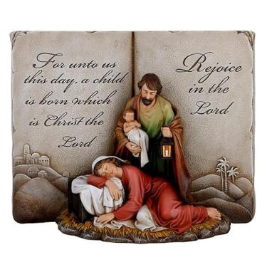 Imagem de Avalon Gallery Estatueta de Natal - Estátua de presépio de resina da Sagrada Família, 21,6 cm A x 29 cm L, Capítulo da Alegria