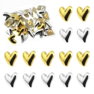 Imagem de yyangz 1 caixa com 30 pinos de coração galvanizados, quadro de mensagens, tachinhas, fotos, pregos, notas de arquivo, fixas em cortiça, quadro de espuma, calendário, mapas para quadro de avisos