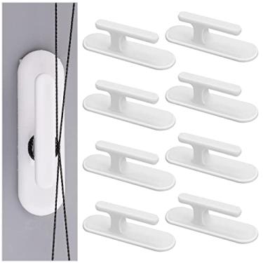 Imagem de Grevosea Peças De Ganchos Segurança Para Enrolamento Cordão Persianas, Suporte Adesivo Parede, Presilhas À Prova Bebês Persianas Janelas, Cortinas, Guarda-Sóis, Cordas Brancas