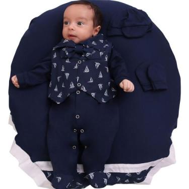 Imagem de Saída de Maternidade Menino Aconchego Barquinho Azul Marinho 06 Peças 