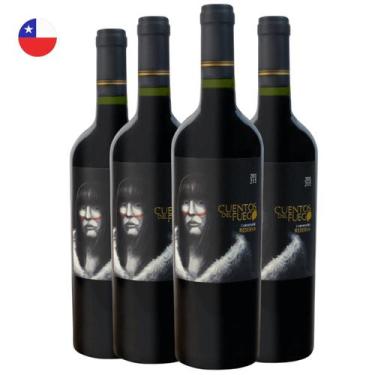 Imagem de Kit com 4 - Vinho Tinto Carmenere Reserva Cuentos Del Fuego 750ml