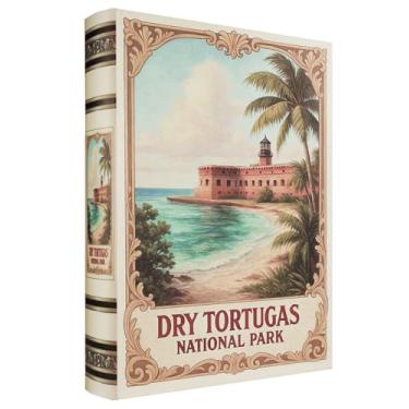 Imagem de XIAOAIKA Caixa decorativa de madeira – Caixas de livros falsas vintage com design de parque nacional, armazenamento secreto com fecho magnético, capa de couro, perfeita para estante de livros de