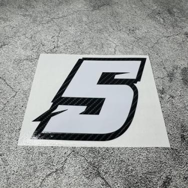 Imagem de Adesivos de fibra de carbono, fita numérica de corrida motorizada para capacete, bicicleta, ciclismo, caixa de tanque de óleo, estilo de carro (5, altura 10 cm)