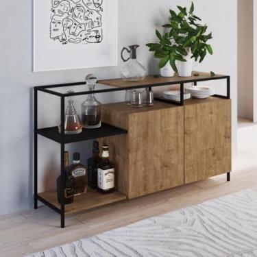 Imagem de Buffet Industrial York com 135 cm - Vermont/Preto - Artesano, Marrom