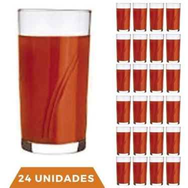 Imagem de Jogo 24 Copos Brisa 300ml Agua Vidro Transparente Suco Nadir - NADIR F