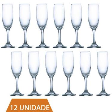 Imagem de Kit Com 12 Taças De Vidro RIOJA CHAMPAGNE 180ml Cristal Luxo, Taça cha