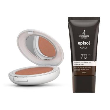 Imagem de Kit Protetor Solar Episol Color FPS 50 Pó Compacto Tom 4 Médio Escuro 10g e Protetor Solar Episol Color Tom 6 Negro FPS 70 40ml