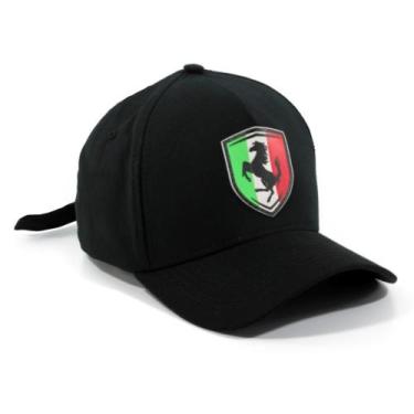 Imagem de Boné Preto Unissex Aba Curva Ajuste Fitão Motorcycles Carro Envio Imed