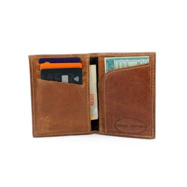 Imagem de Carteira Porta Cartão em Couro Envio Imediato - Use Young, Caramelo