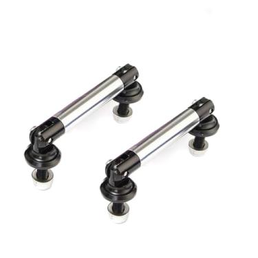 Imagem de EOHMAK Divisor de lábio de para-choque dianteiro para carro, 2 peças, barras de suporte de haste de proteção, ajustáveis, compatíveis com a maioria dos veículos (prata, 45 mm/1,77")