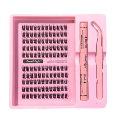 Imagem de Cílios Postiços Tufinhos Magnéticos Amor & Anjo Rosa Kit com Pinça, Cola e Selador (05)