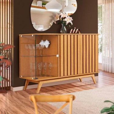 Imagem de Aparador Porta Em Vidro Ripado 135 Cm Nature Reid Shop Jm