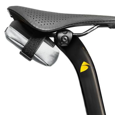 Imagem de Bolsa compacta para selim de bicicleta – prata esterlina | Bolsa de assento de bicicleta de 0,3 L (7,6 cm x 10,8 cm x 3,1 cm) | Ripstop resistente à água, zíper impermeável, bolso interno |