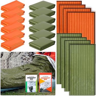 Imagem de Preboun 70 peças de saco de dormir de emergência, portátil, leve, saco de sobrevivência, saco térmico, impermeável, cobertor de emergência, equipamento de sobrevivência para acampamento ao ar livre