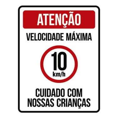 Imagem de Kit 5 Placas Velocidade Máxima 10Km Crianças 36X46