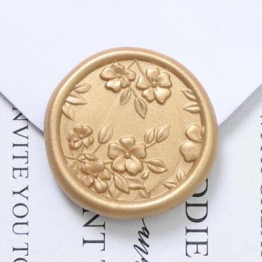 Imagem de Adesivos Wax Seal UNIQOOO 3D Begonia Wedding 50 unidades em ouro claro