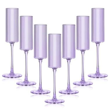Imagem de Taças de champanhe Lueumxc 160 ml de plástico inquebrável roxo, pacote