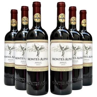 Imagem de Vinho Montes Alpha Merlot  Kit Com 6 Garrafas  Oferta - Viña Montes