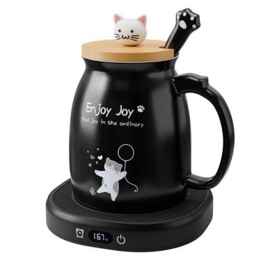 Imagem de Calentador de Tazas Bsigo Gato Lindo con Taza de Cerámica 200 mL 4 Tem