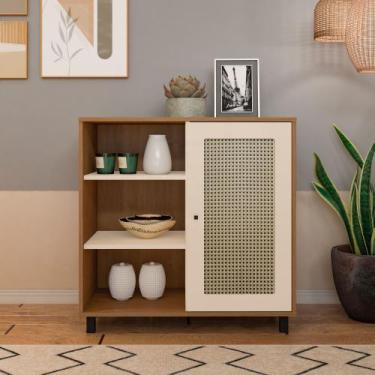 Imagem de Aparador Buffet Com 1 Porta e 3 Nichos Artely Charlotte Cor Cinamomo c