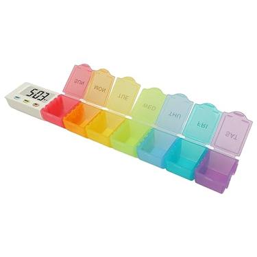 Imagem de Domary Distribuidor Eletrônico de Medicamentos, Planejador Semanal Portátil de Vitaminas Com Compartimentos Destacáveis ​​para Idosos, Viagens Ao Ar Livre