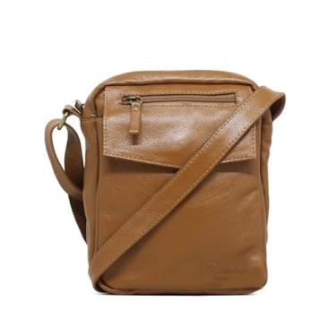 Imagem de Bolsa Transversal Masculina de Couro Martin - Relicário (Caramelo)