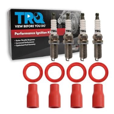 Imagem de TRQ Kit de ignição vermelho compatível com Hyundai Genesis Coupe 2010-2014 2010-2012 Santa Fe 2010 Sonata 2010-2013 Tucson Kia Forte Koup 2009-2010 Optima Rondo 2011-2012 Sorento 2011-2011-2013