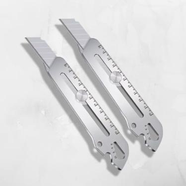 Imagem de Kit 2 Estilete Profissional Aço 18mm Laminas Metal Multiuso