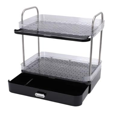 Imagem de Luqeeg Suporte para Copos para Canecas de café, Organizador de Estação de café de 2 Camadas Em Aço Inoxidável, Prateleira para Canecas Com Bandeja de Drenagem de água Removível (BLACK)