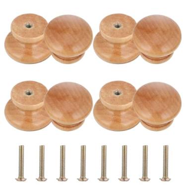 Imagem de Zelphvt Puxadores de gaveta de madeira, puxadores de cômoda de madeira natural puxadores de armário de madeira puxadores de gaveta redonda puxador de madeira de cogumelo para móveis armário cômoda