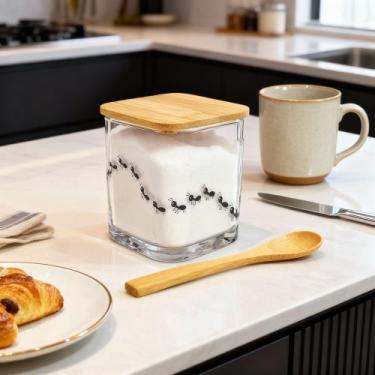 Imagem de Açucareiro com tampa e colher de bambu - Lyor